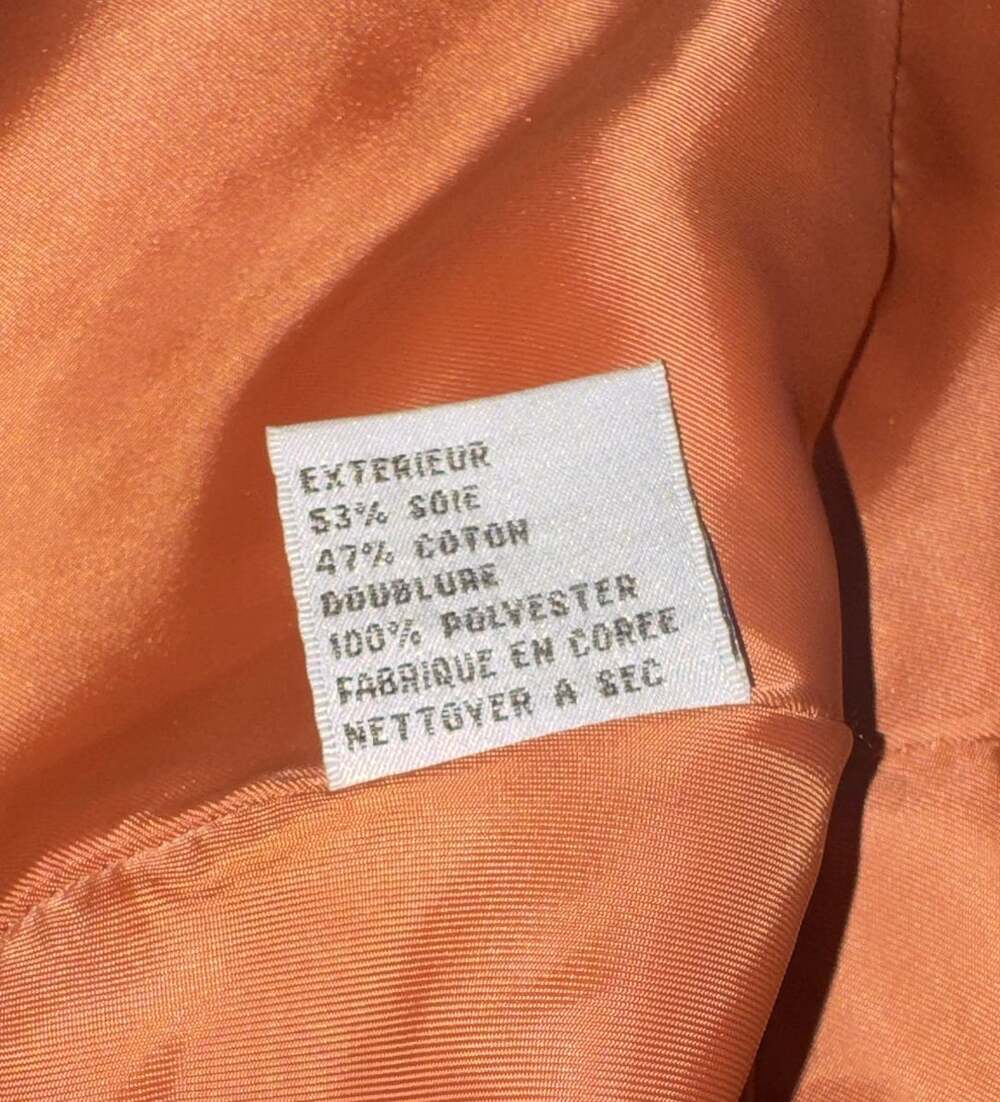 Talbots Safari Jacket Size 14 Orange Button Up Utility Pocket - Picture 10 of 11